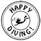 Wooden stamp round d-30 mm Diver 