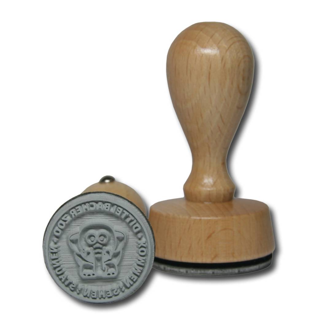 Wooden stamp round d-30 mm Diver 