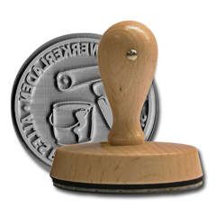Wooden stamp round d-80 mm